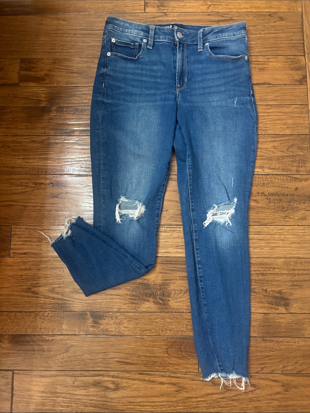 GAP Women's Blue Distressed Skinny Jeans Universal Legging